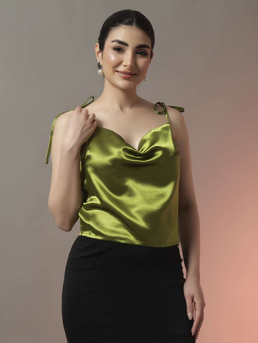 women solid cowl neck party wear top - 22006888 - Zoom Image - 0
