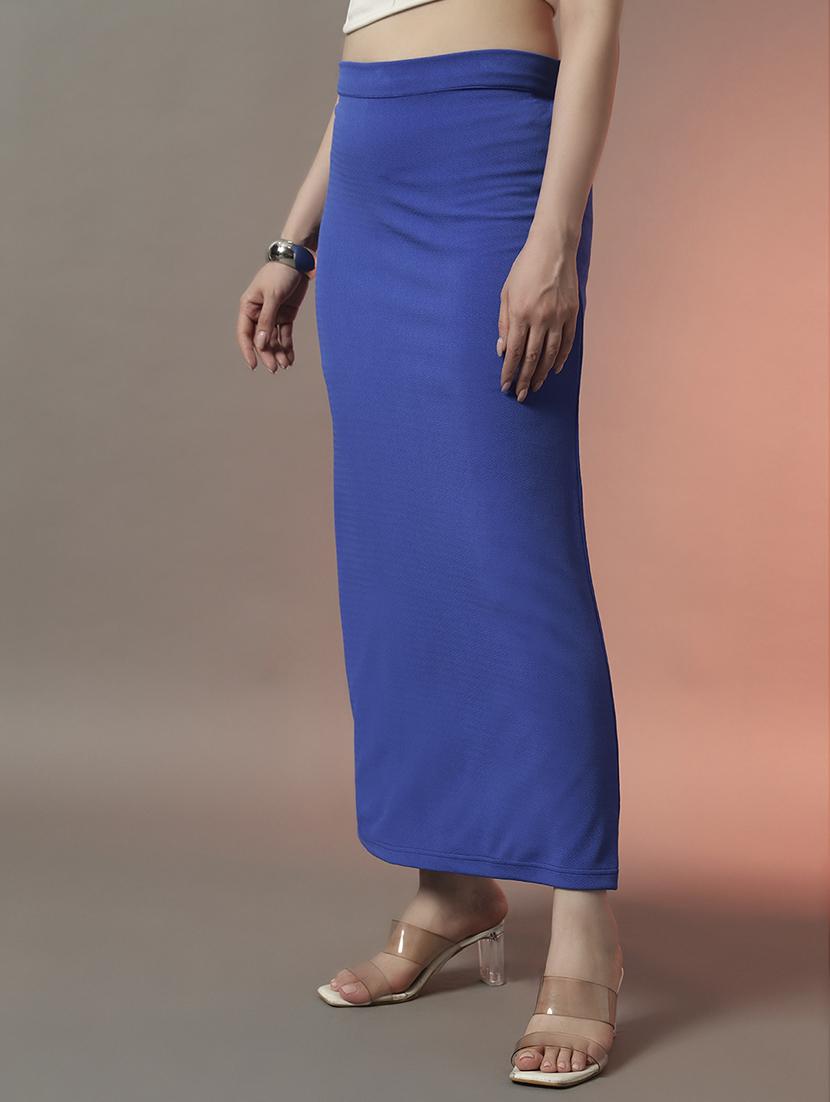 women solid high rise bodycon maxi skirt - 22006897 - Standard Image - 1