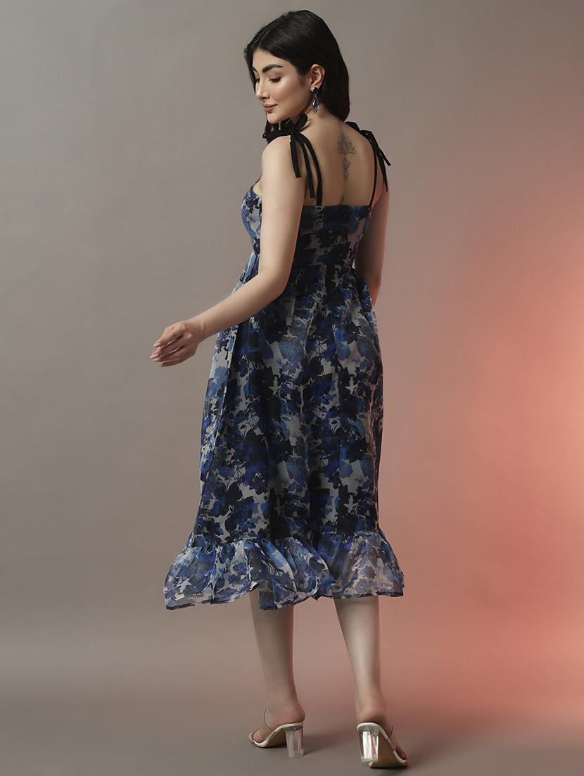 women floral printed shoulder strap fit & flare dress - 22006906 - Standard Image - 4