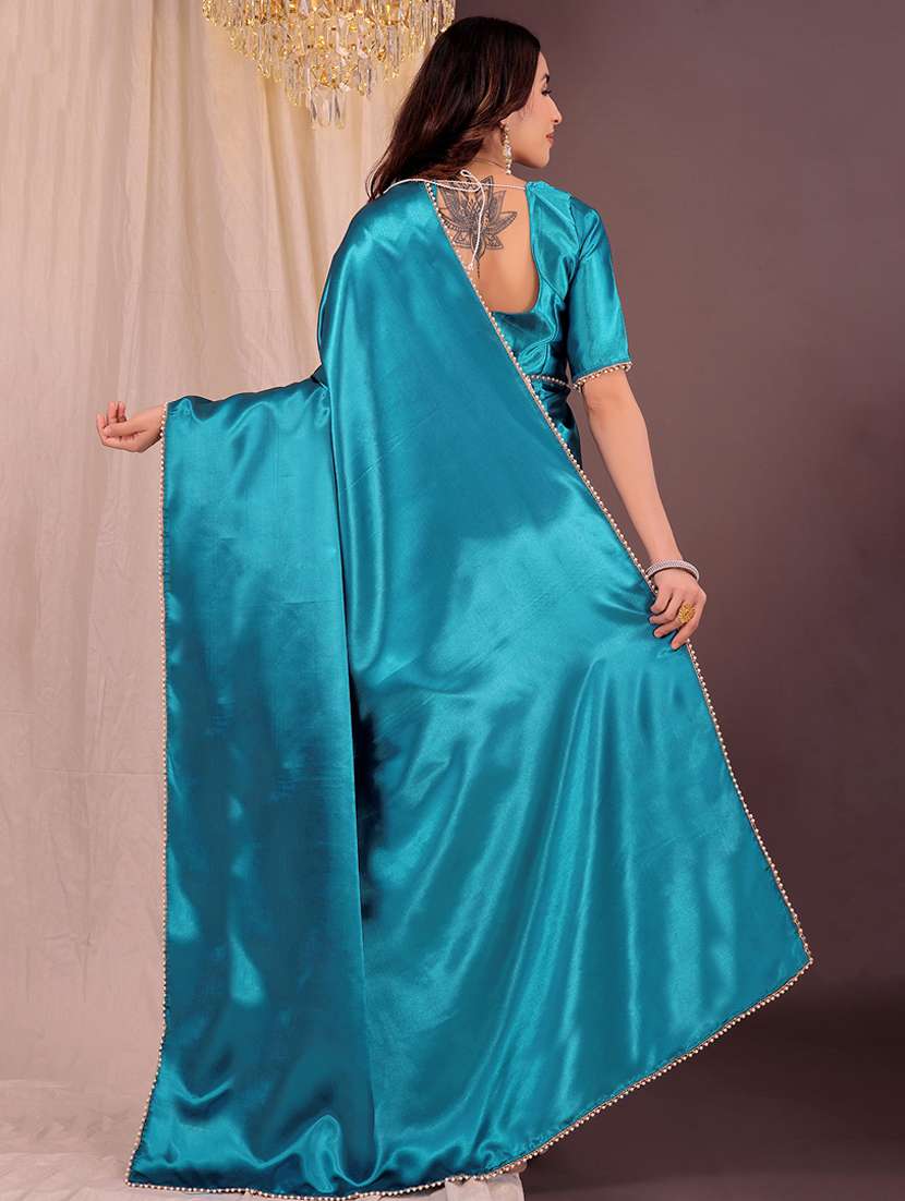 women solid half and half saree with blouse - 22006922 - Standard Image - 1