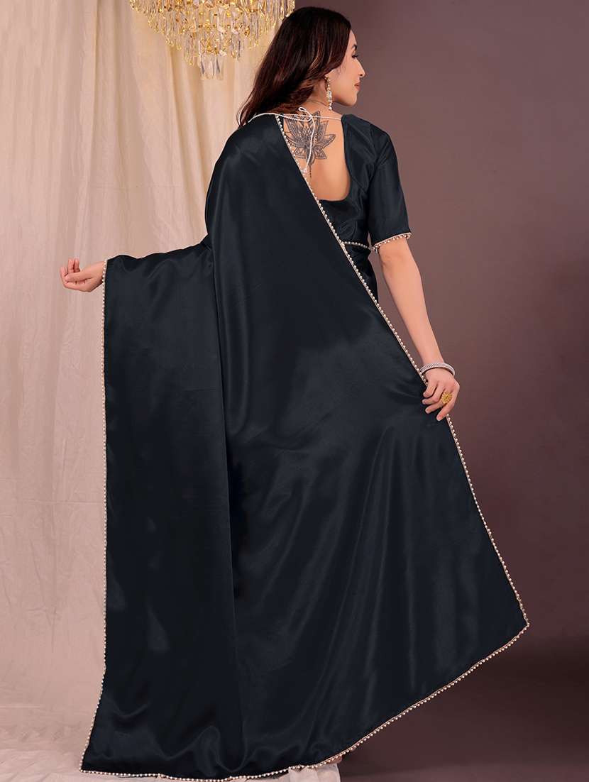 women solid half and half saree with blouse - 22006927 - Standard Image - 1