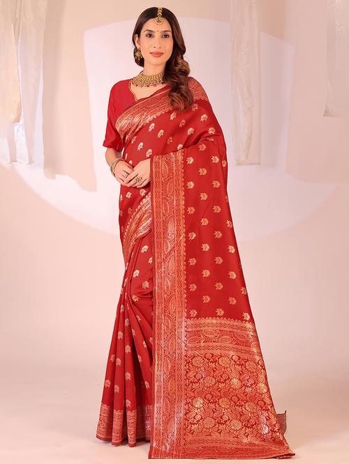 women self design banarasi saree with blouse - 22007024 - Standard Image - 0