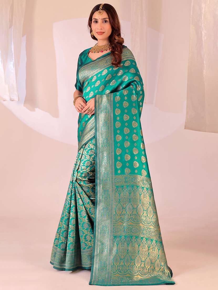 women self design banarasi saree with blouse