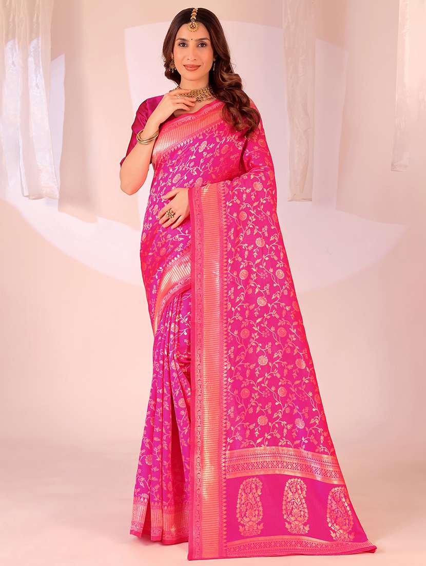 women self design banarasi saree with blouse