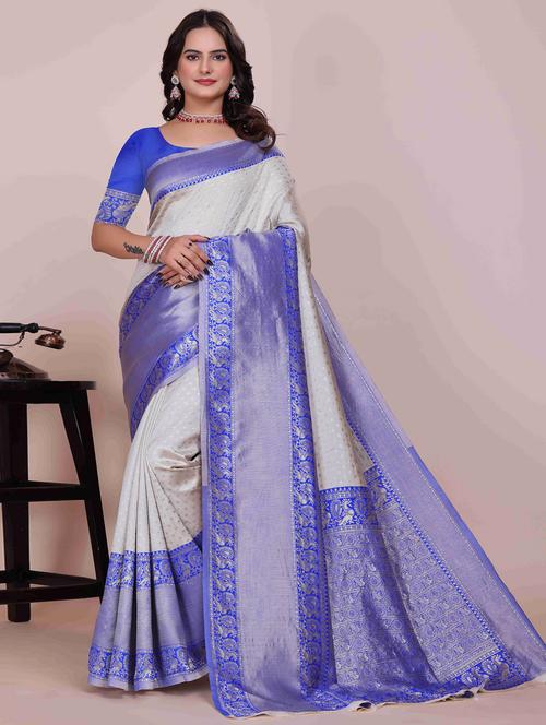 women self design banarasi saree with blouse - 22007061 -  Standard Image - 0
