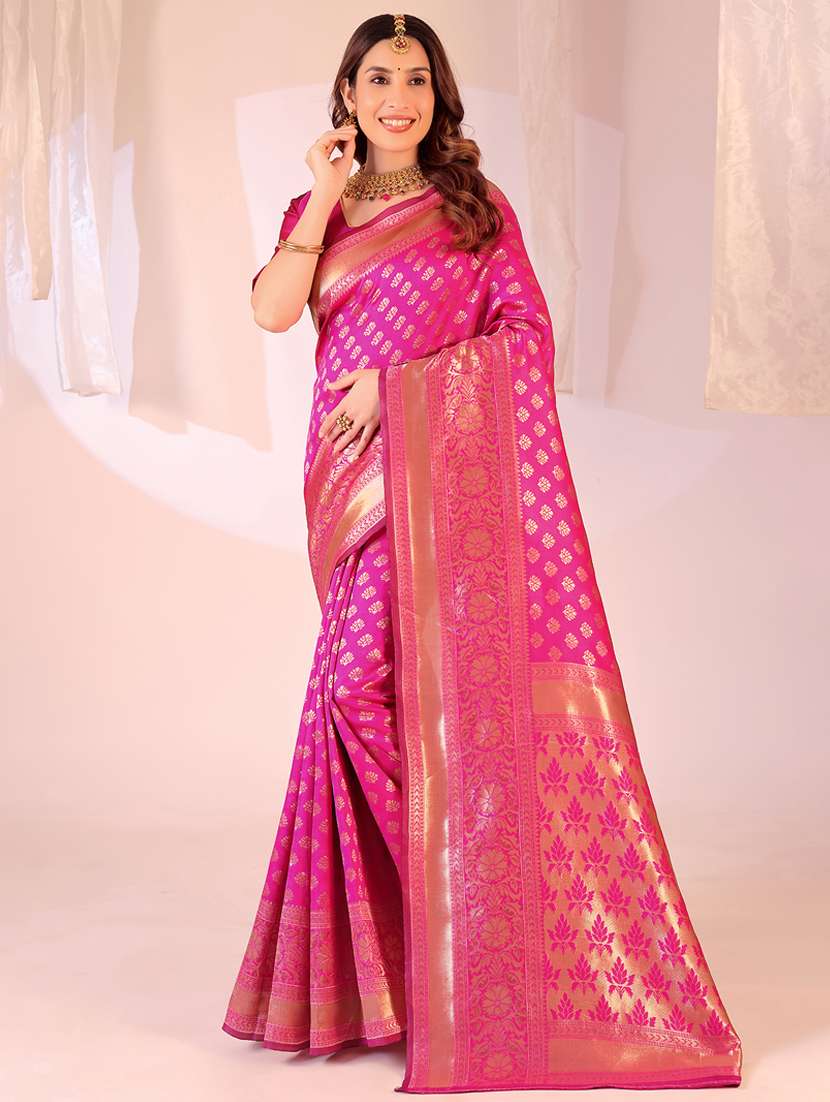 women self design banarasi saree with blouse