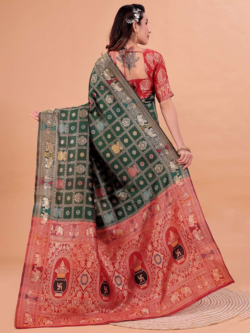 women self design banarasi saree with blouse - 22007100 -  Standard Image - 1
