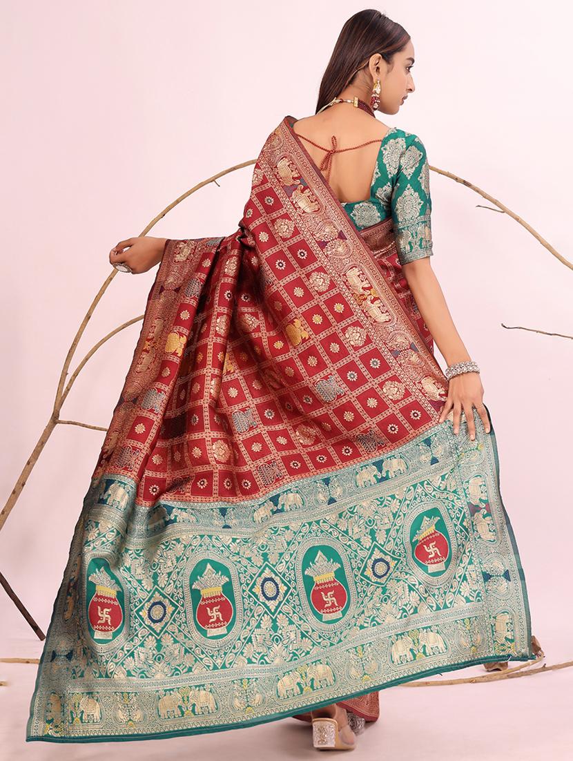 women self design banarasi saree with blouse - 22007102 -  Standard Image - 1