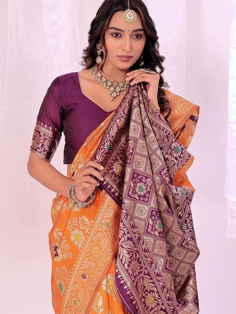 women self design banarasi saree with blouse - 22007126 - Standard Image - 1