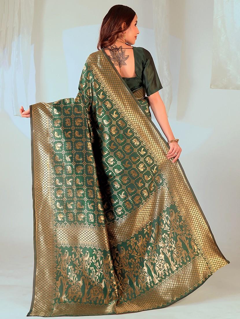 women self design kanjivaram saree with blouse - 22007143 - Standard Image - 1
