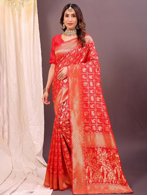 women self design kanjivaram saree with blouse - 22007145 - Standard Image - 0