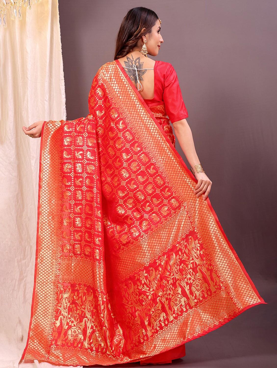 women self design kanjivaram saree with blouse - 22007145 - Standard Image - 1
