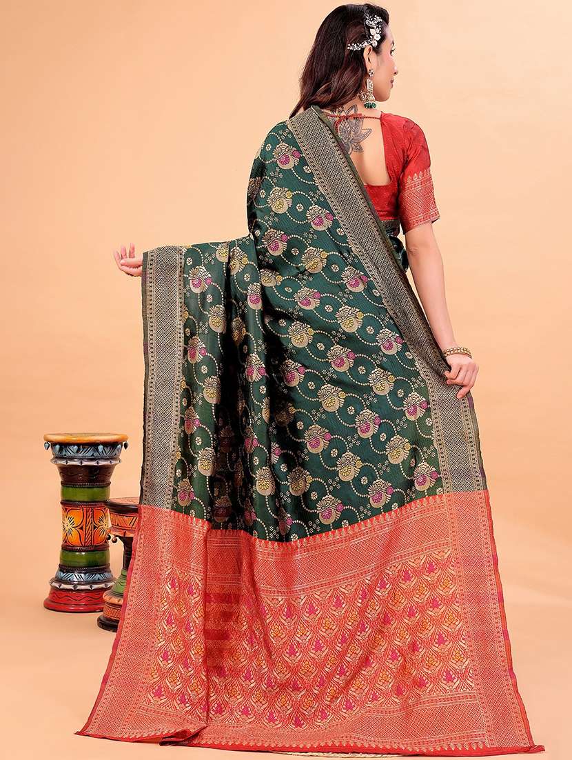 women self design kanjivaram saree with blouse - 22007151 -  Standard Image - 1