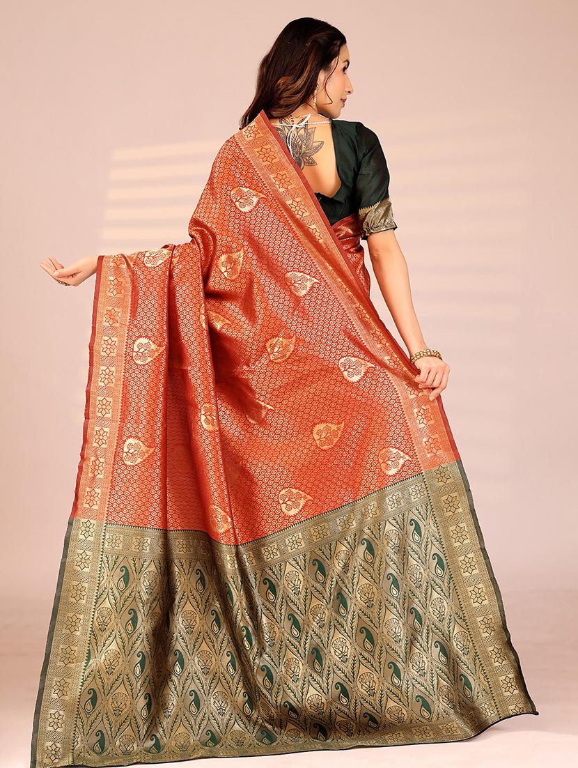 women self design kanjivaram saree with blouse - 22007161 - Standard Image - 1