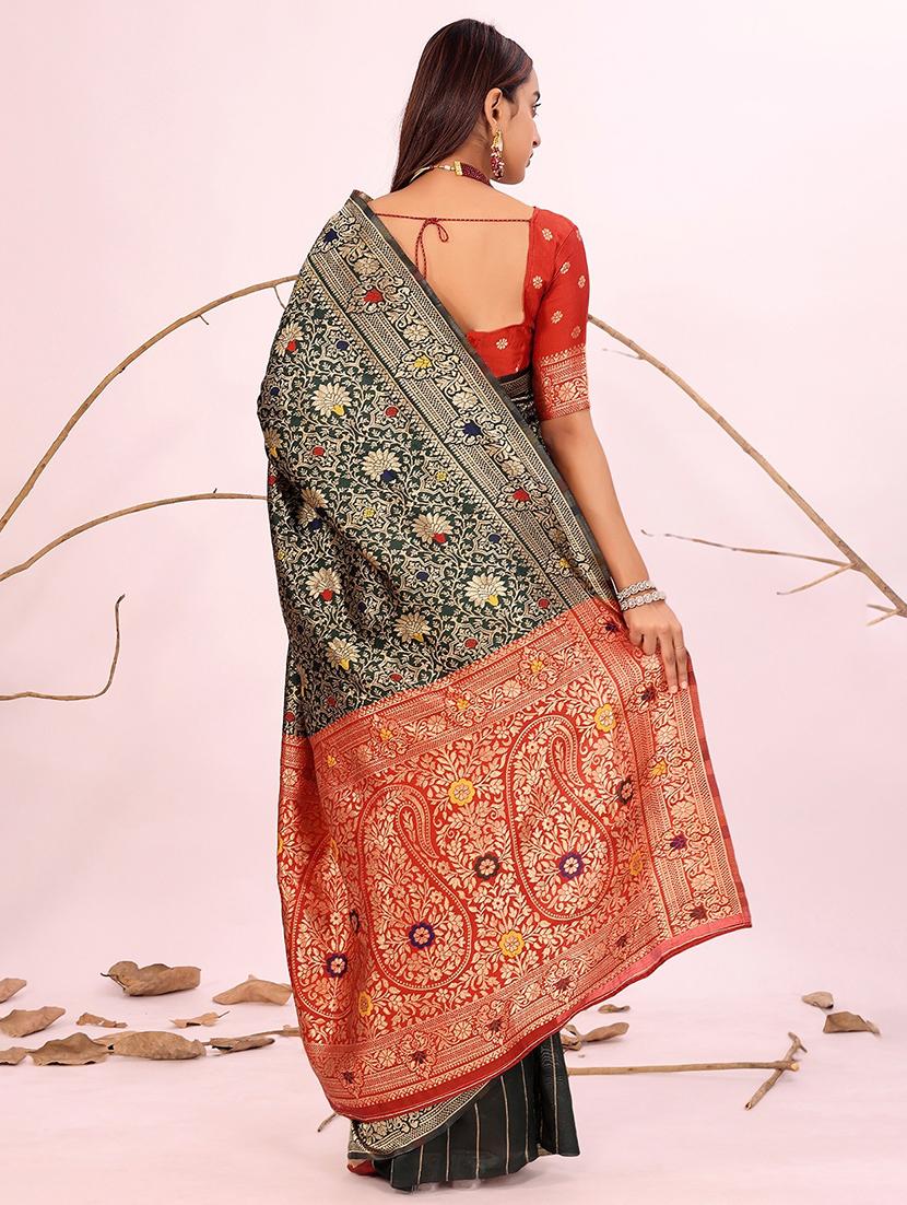 women self design banarasi saree with blouse - 22007180 - Standard Image - 1
