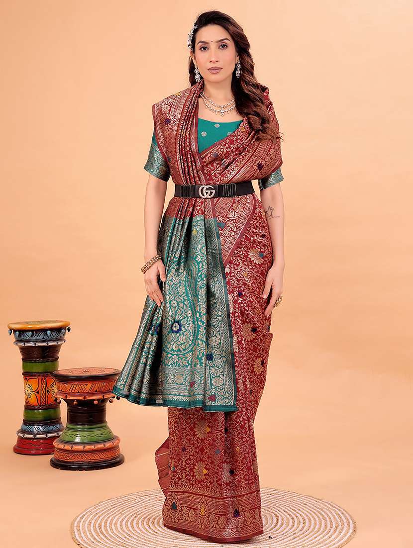 women self design banarasi saree with blouse - 22007181 -  Standard Image - 1