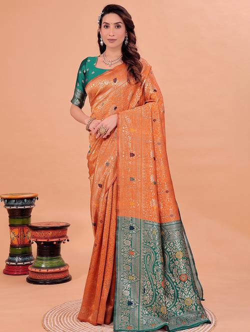 women self design banarasi saree with blouse - 22007182 - Standard Image - 0