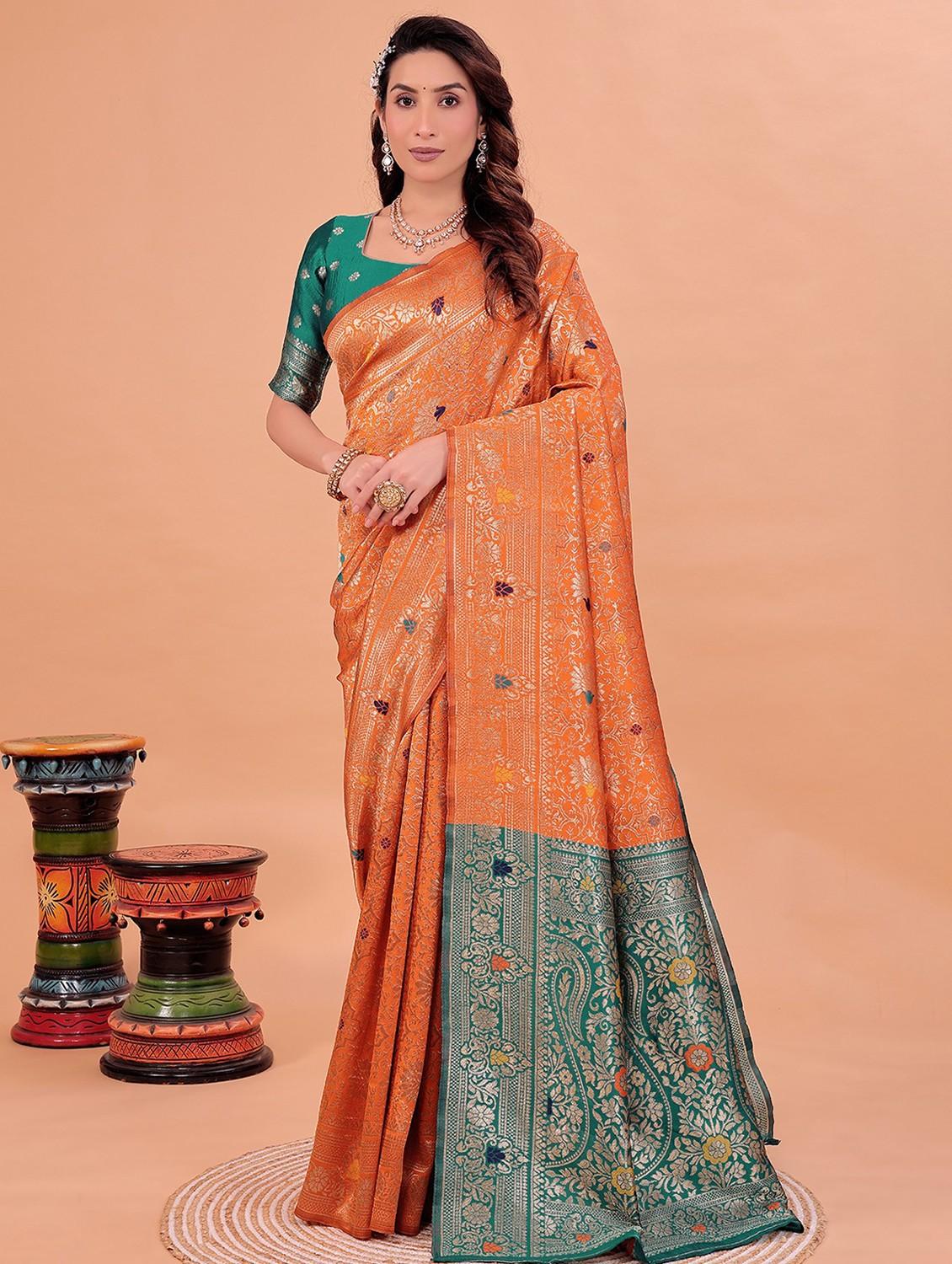 women self design banarasi saree with blouse - 22007182 - Zoom Image - 0