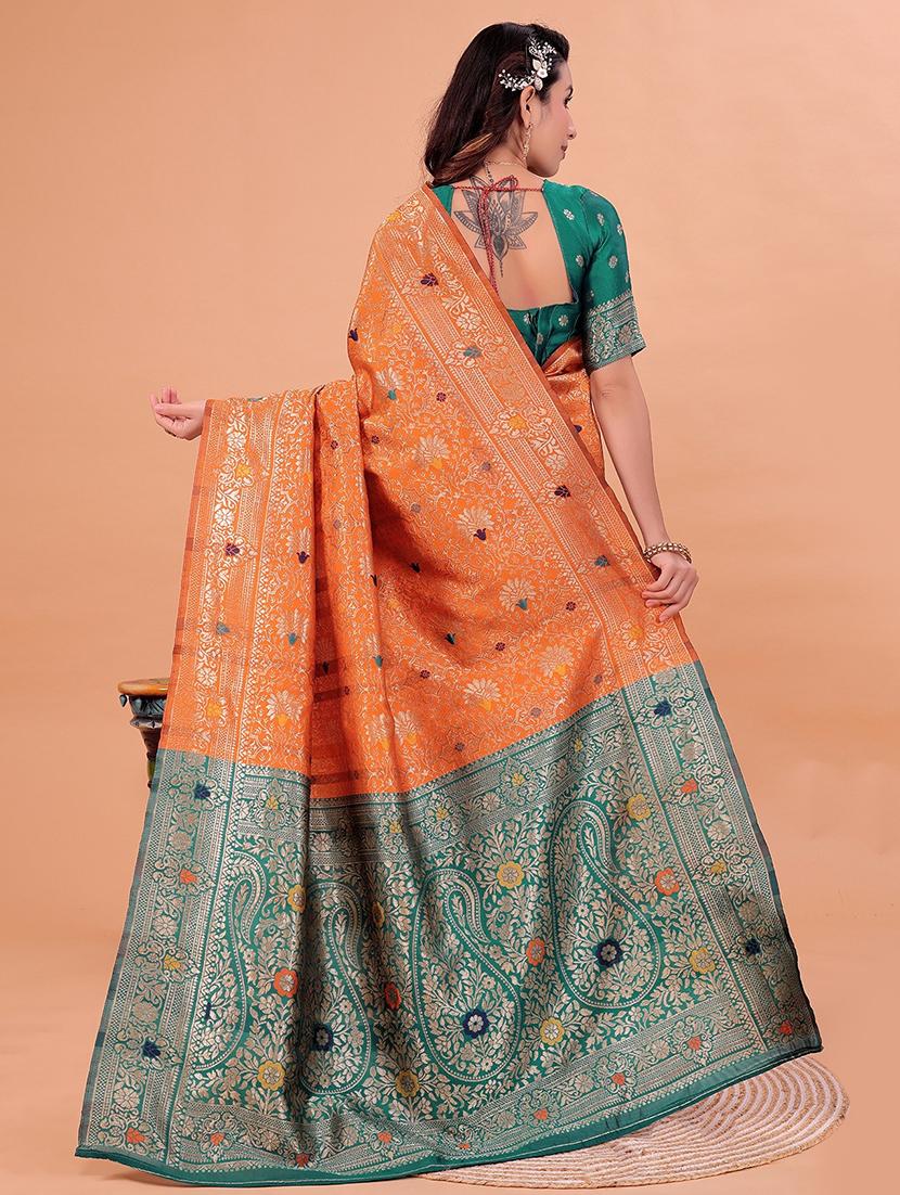women self design banarasi saree with blouse - 22007182 - Standard Image - 1