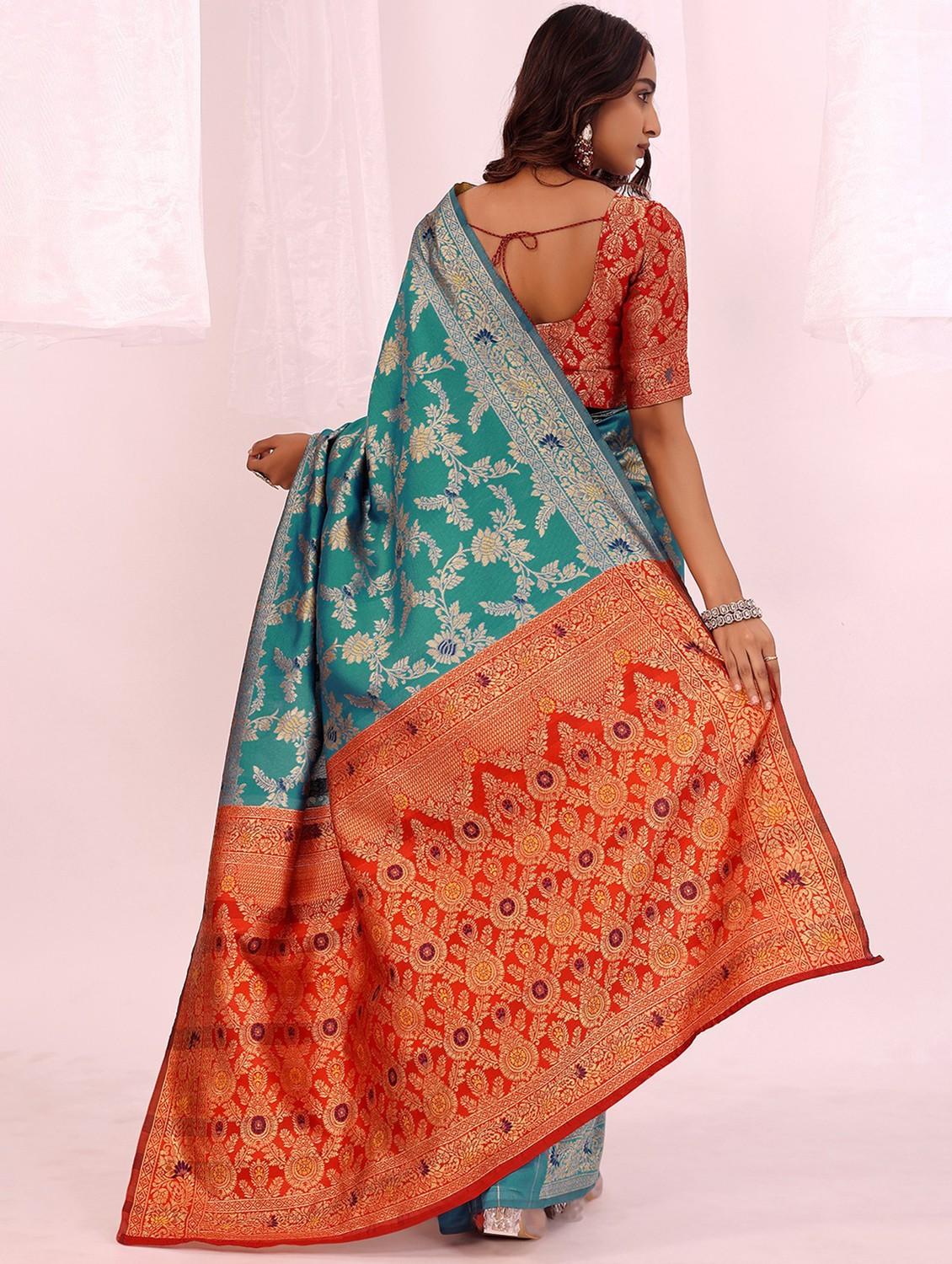 women self design banarasi saree with blouse - 22007219 - Standard Image - 1