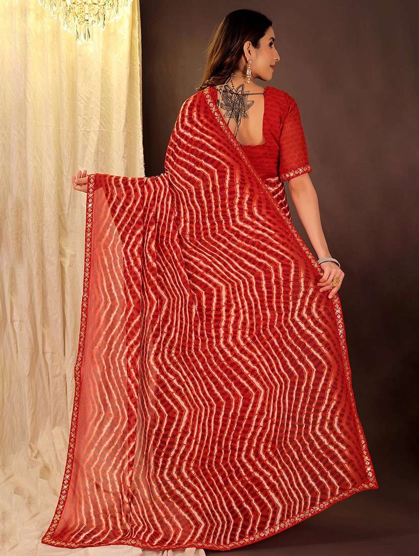 women leheriya printed saree with blouse - 22007247 -  Standard Image - 1