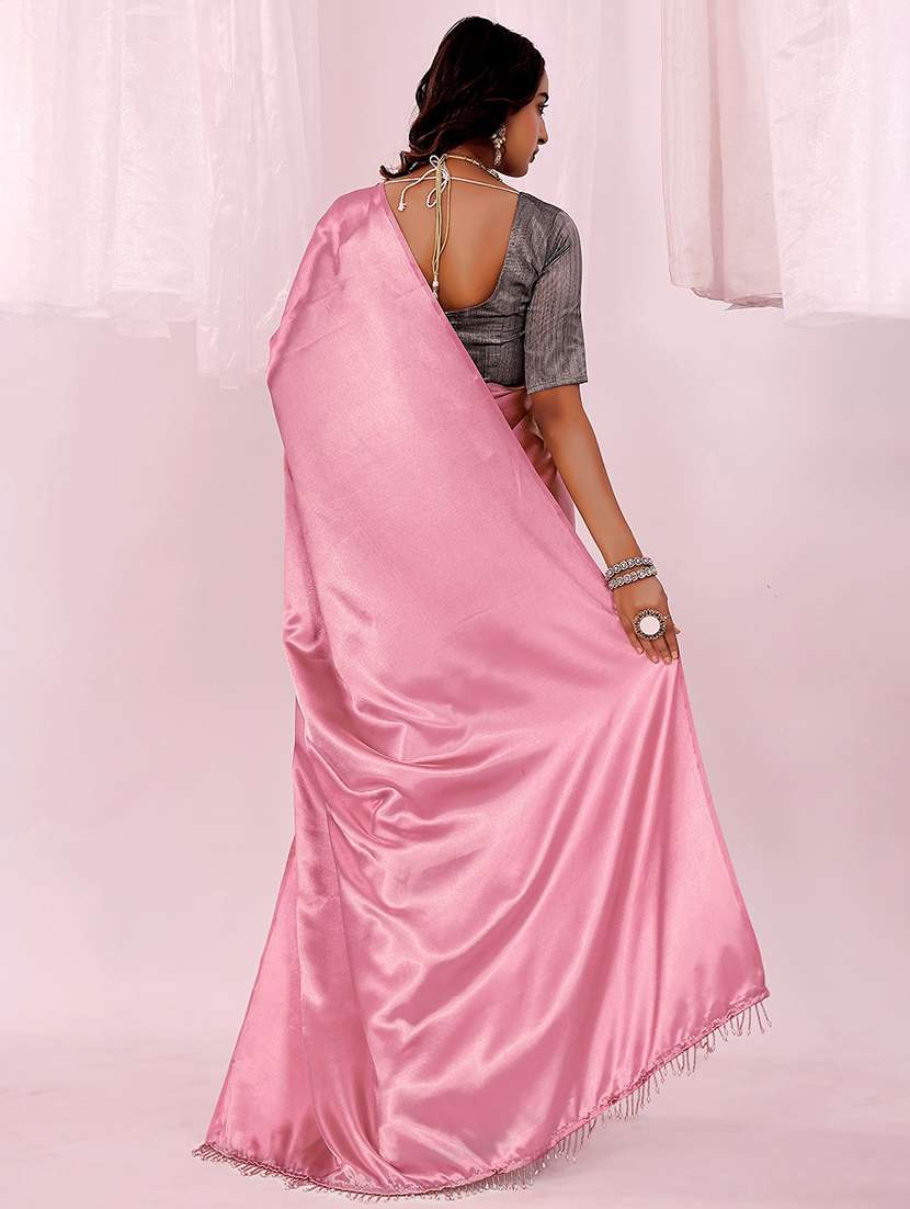 women embellished lace bordered saree with blouse - 22007285 -  Standard Image - 1