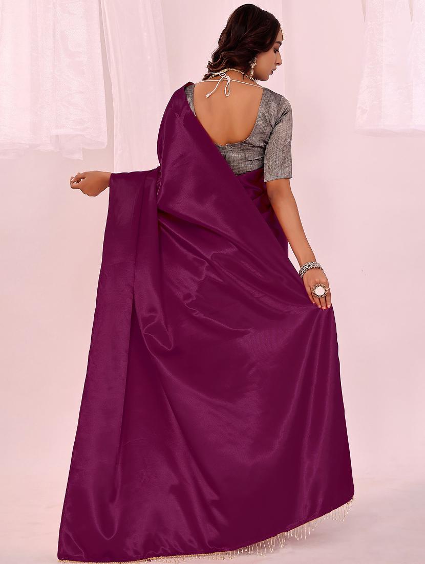 women embellished lace bordered saree with blouse - 22007291 - Standard Image - 1