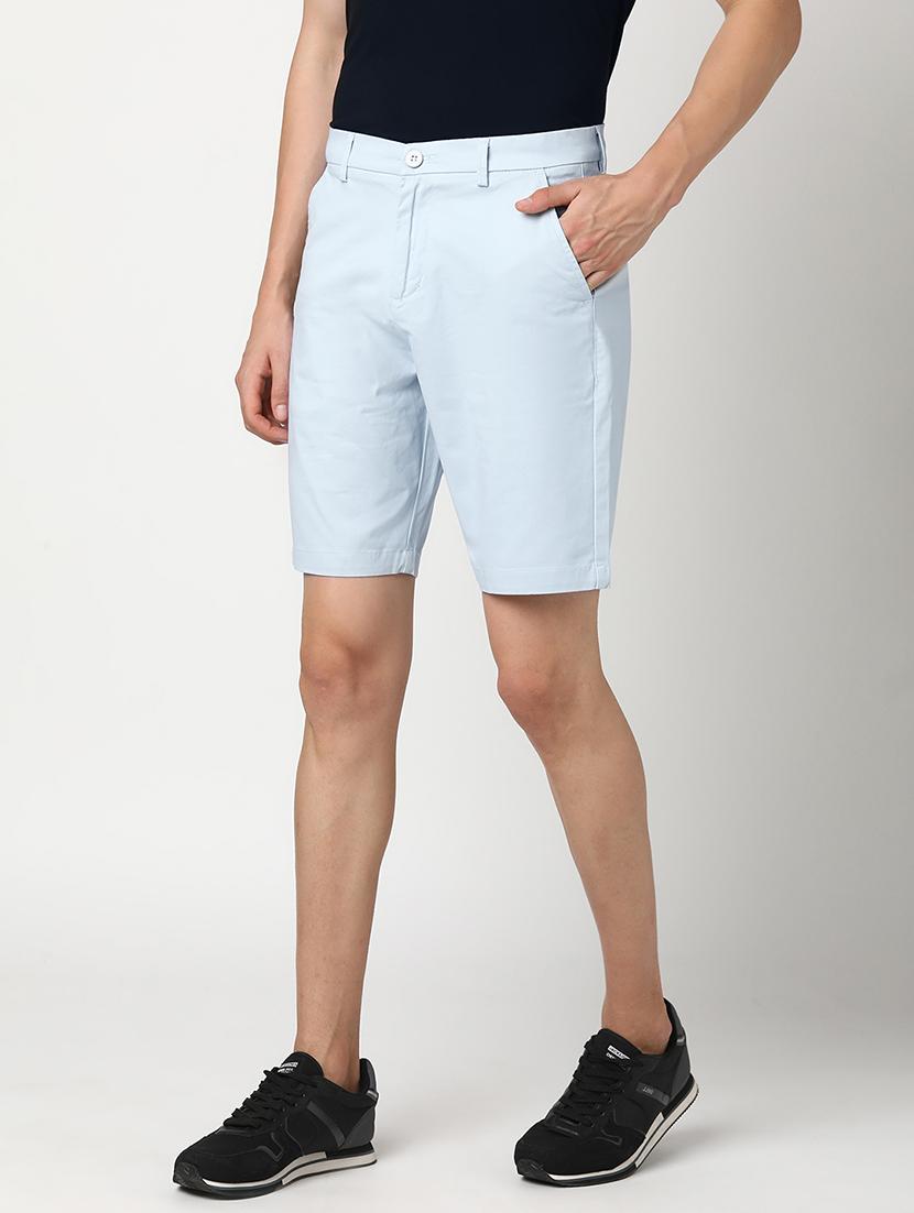 men solid mid rise regular fit shorts - 22007689 - Standard Image - 1