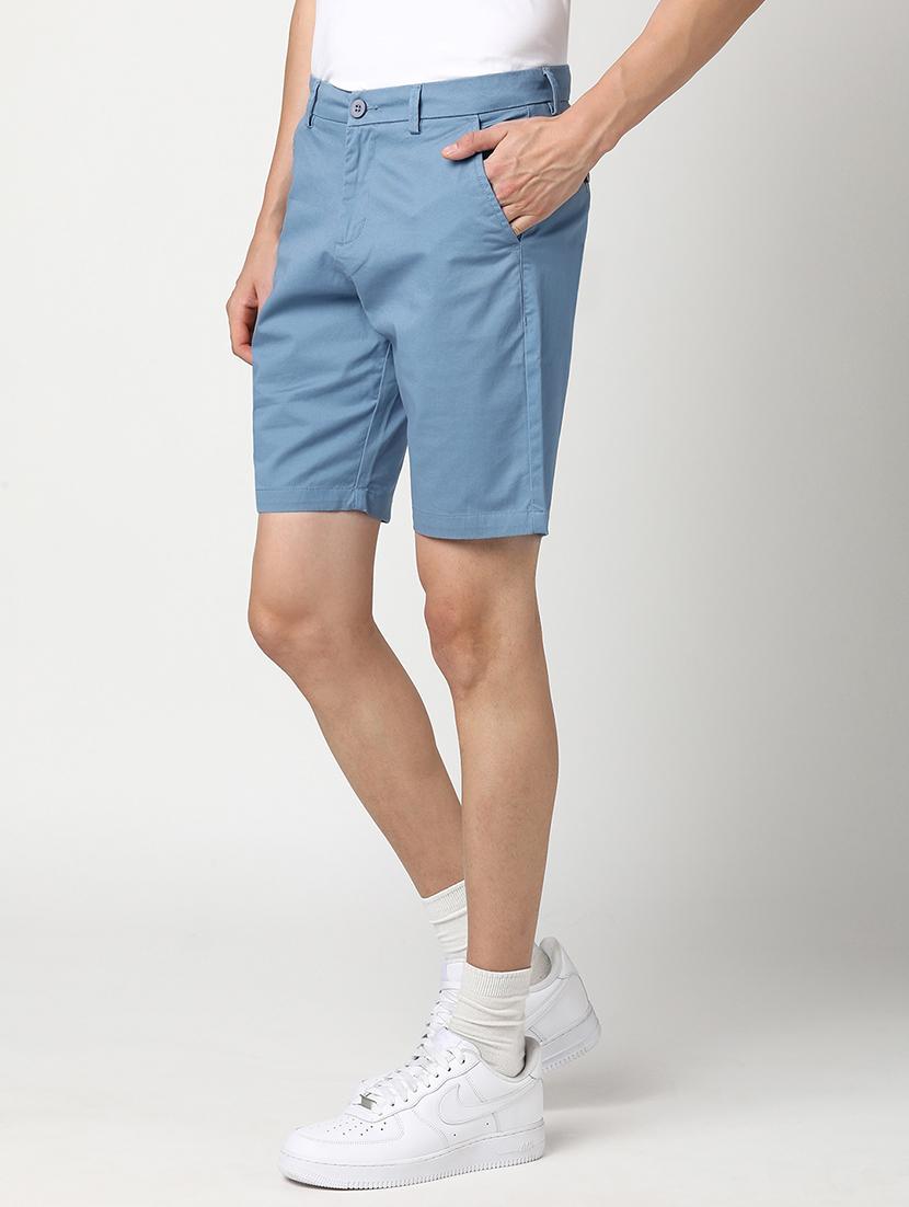 men solid mid rise regular fit shorts - 22007692 - Standard Image - 1