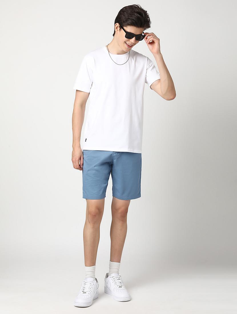 men solid mid rise regular fit shorts - 22007692 - Standard Image - 4