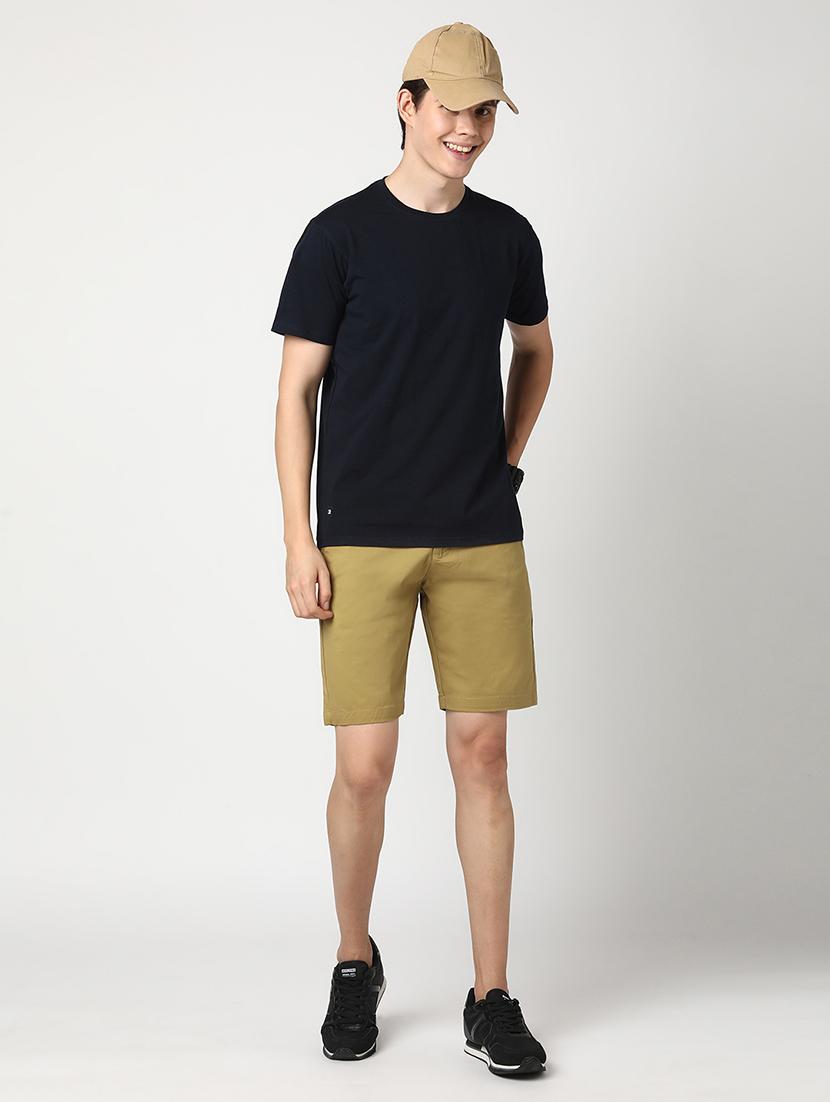 men solid mid rise regular fit shorts - 22007695 - Standard Image - 4