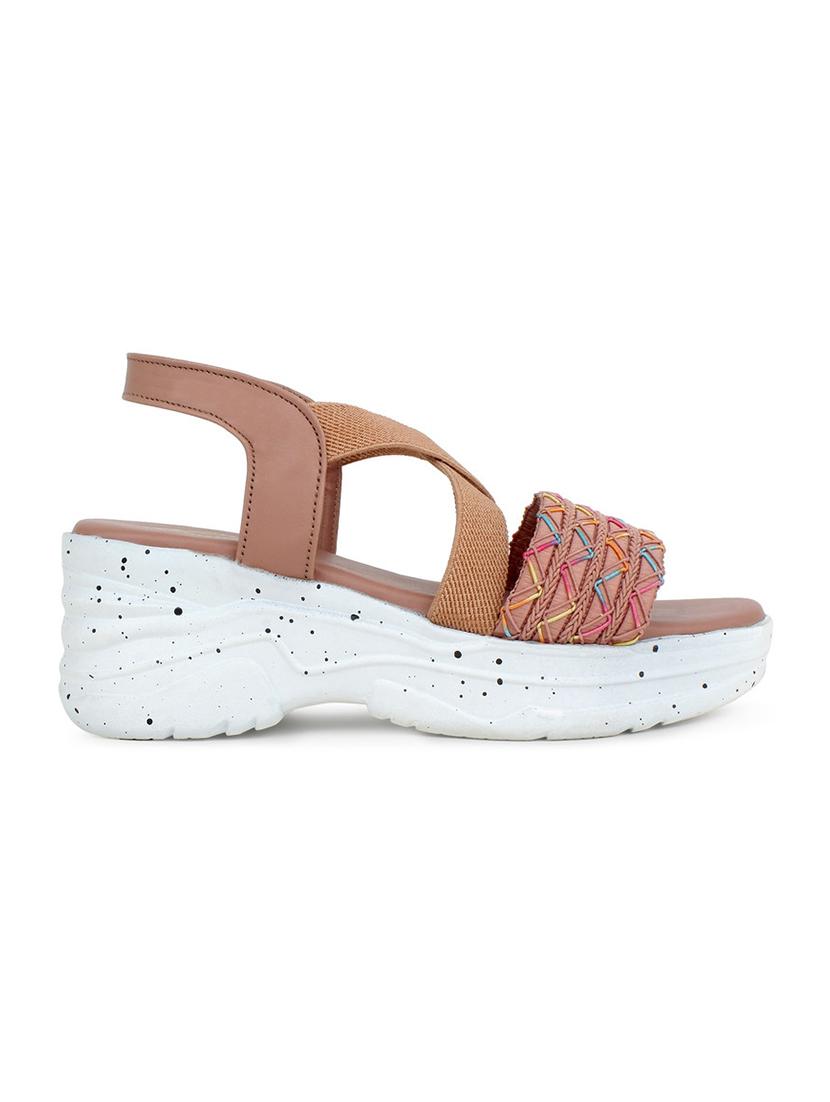 women texture back strap wedge - 22007703 -  Standard Image - 1