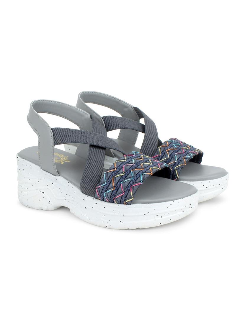 women texture back strap wedge - 22007704 -  Zoom Image - 0