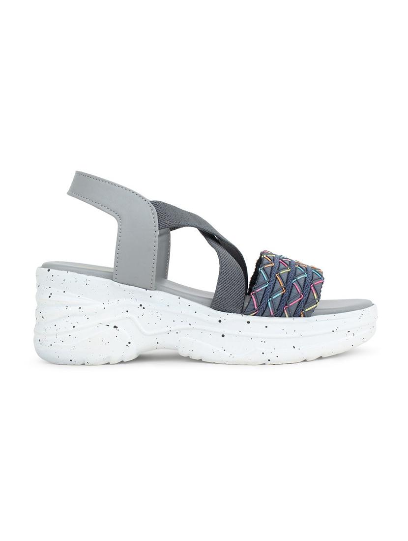 women texture back strap wedge - 22007704 -  Standard Image - 1