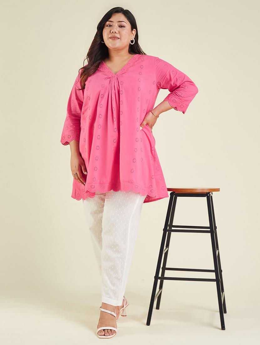 women plus size three quarter sleeve a-line tunic - 22007706 - Standard Image - 4