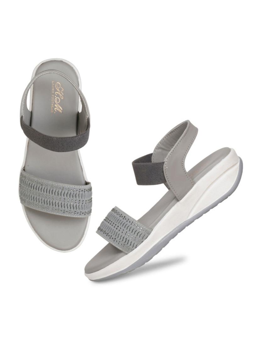 women texture back strap wedge - 22007718 -  Standard Image - 1