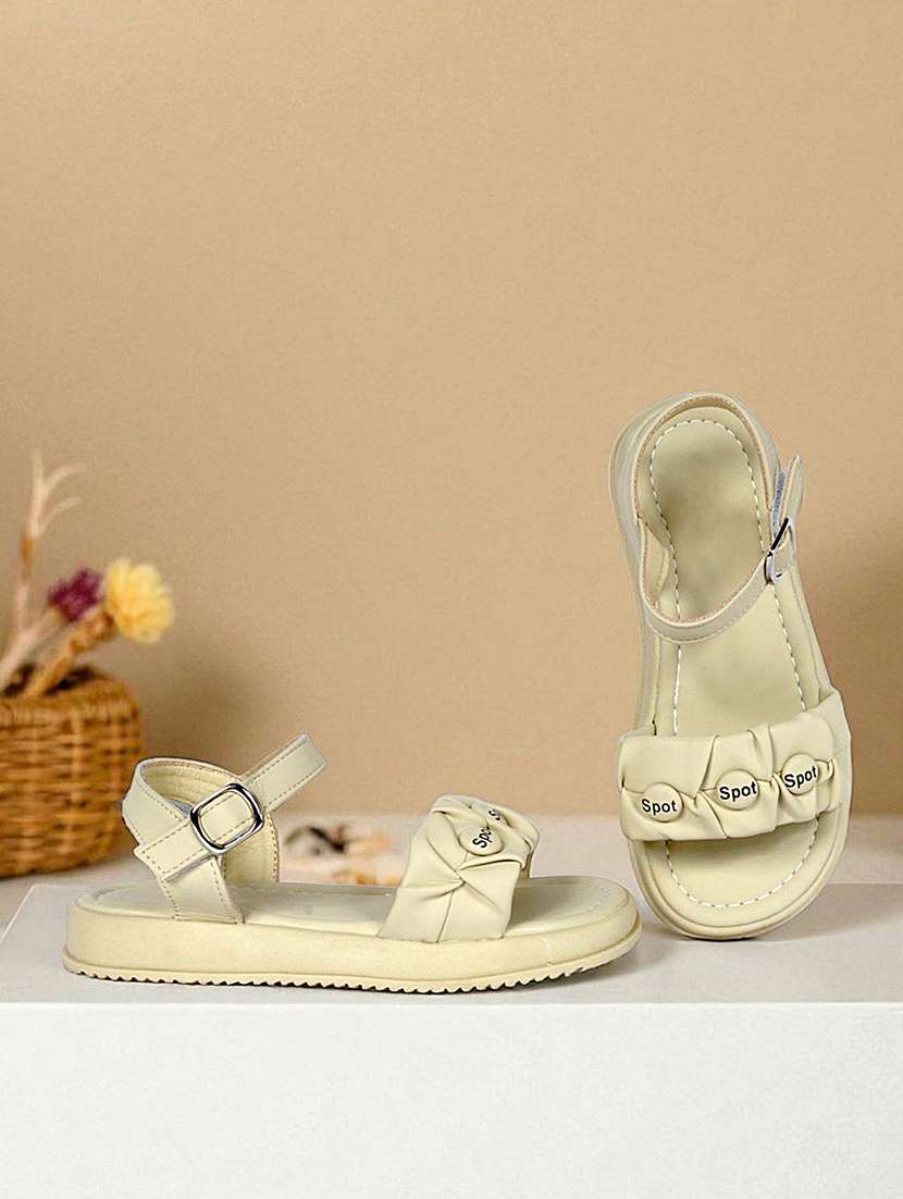 girls solid ankle strap sandal