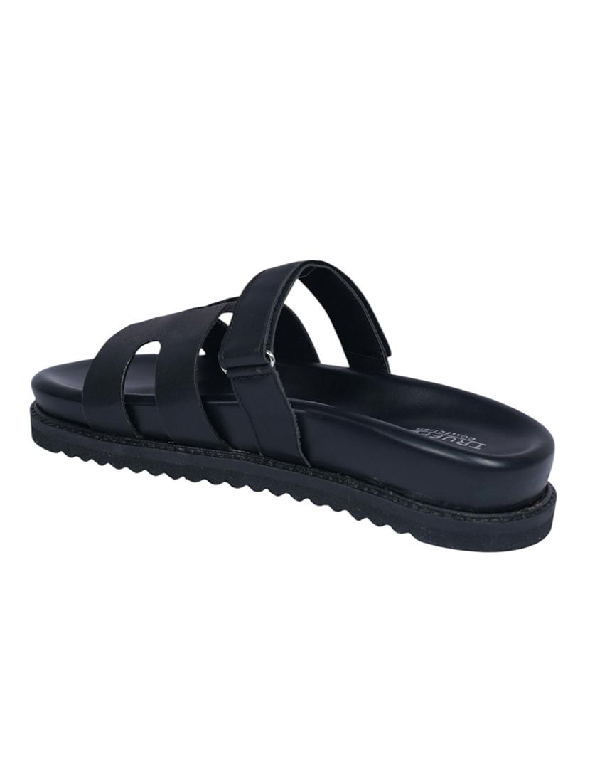 men black slip on sandal - 22007757 - Standard Image - 4