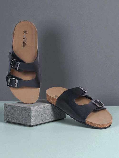 men black slip on sandal - 22007764 - Standard Image - 0