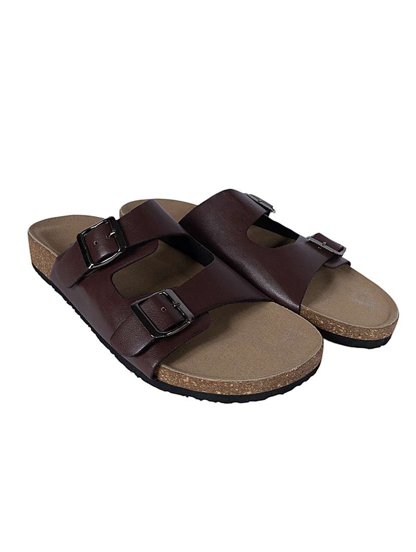 men brown slip on sandal - 22007765 -  Standard Image - 1