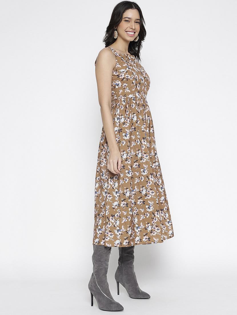 women floral print sleeveless fit & flare dress - 22007788 - Standard Image - 4