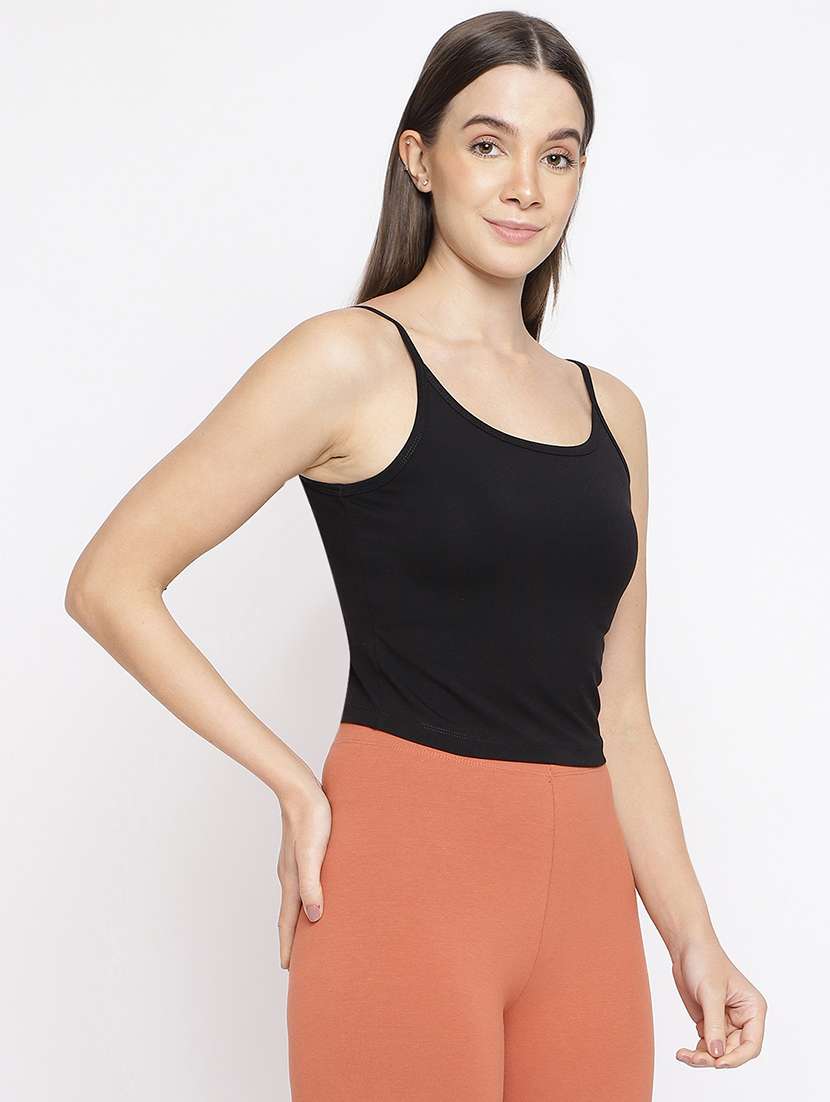 women solid shoulder strap camisole - 22007814 -  Standard Image - 1