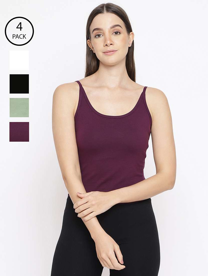 women pack of 4 solid camisole