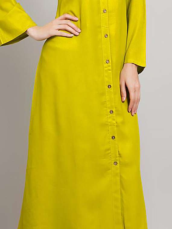 women solid long sleeve kurta pant set - 22007892 -  Standard Image - 1