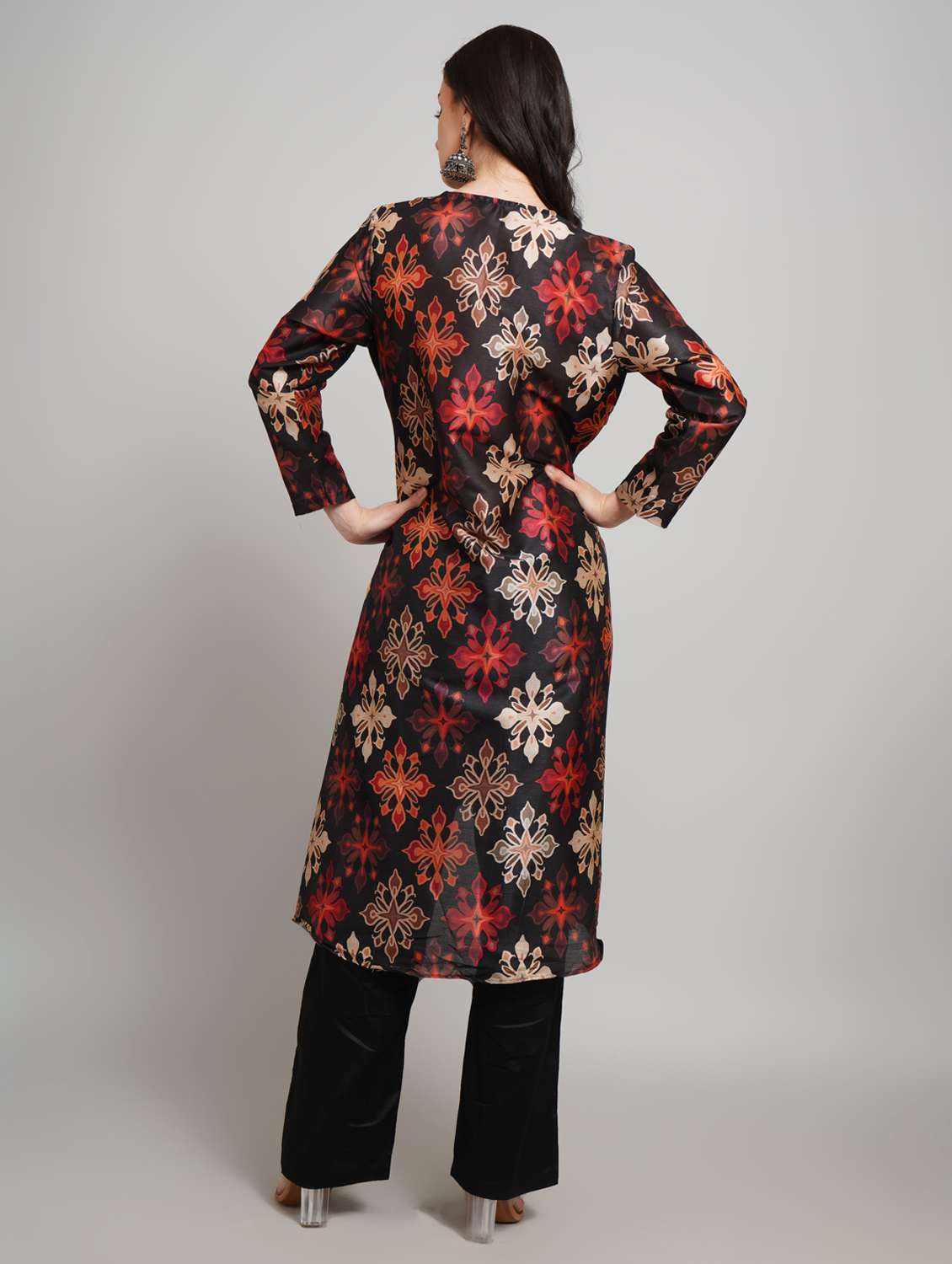 women printed long sleeve fusion set - 22007893 -  Standard Image - 4