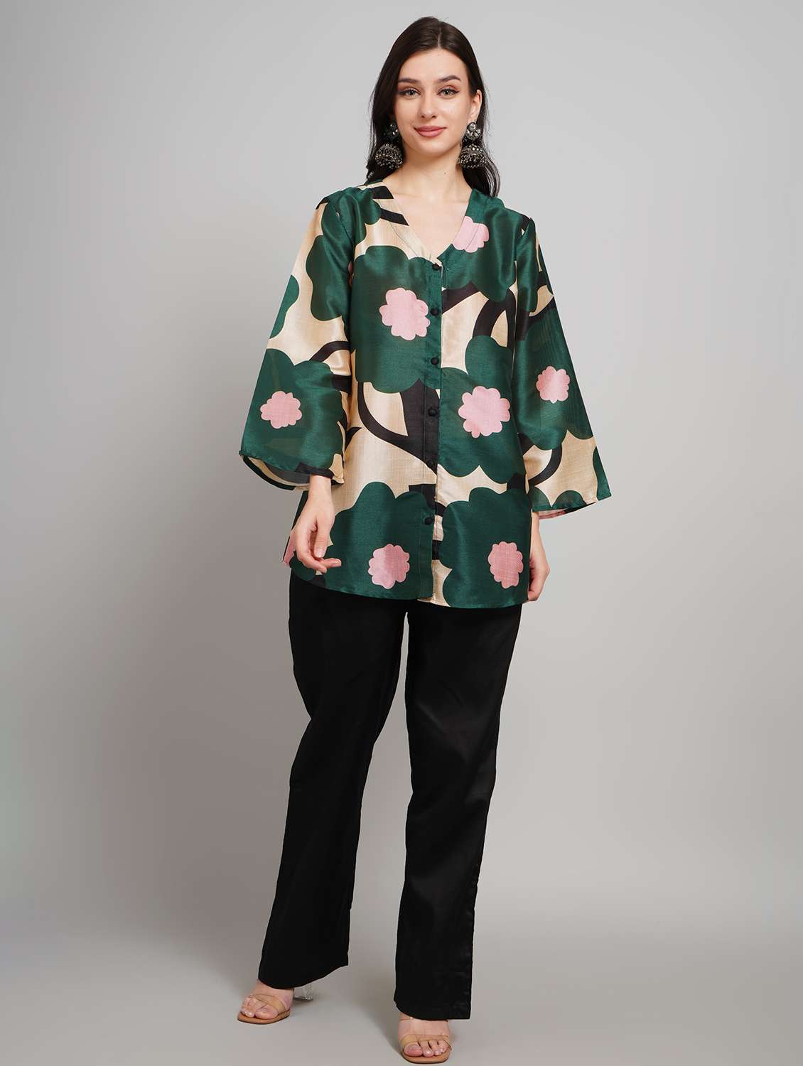 women printed long sleeve ethnic co-ord set - 22007901 - Standard Image - 1