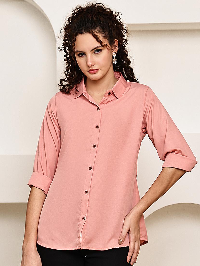 women solid long sleeve regular fit shirt - 22007912 - Standard Image - 1