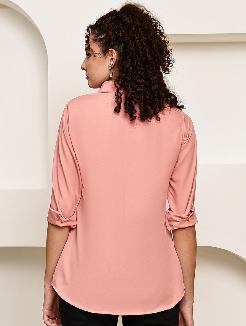 women solid long sleeve regular fit shirt - 22007912 - Standard Image - 4