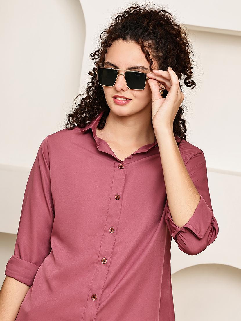 women solid long sleeve regular fit shirt - 22007913 - Standard Image - 1