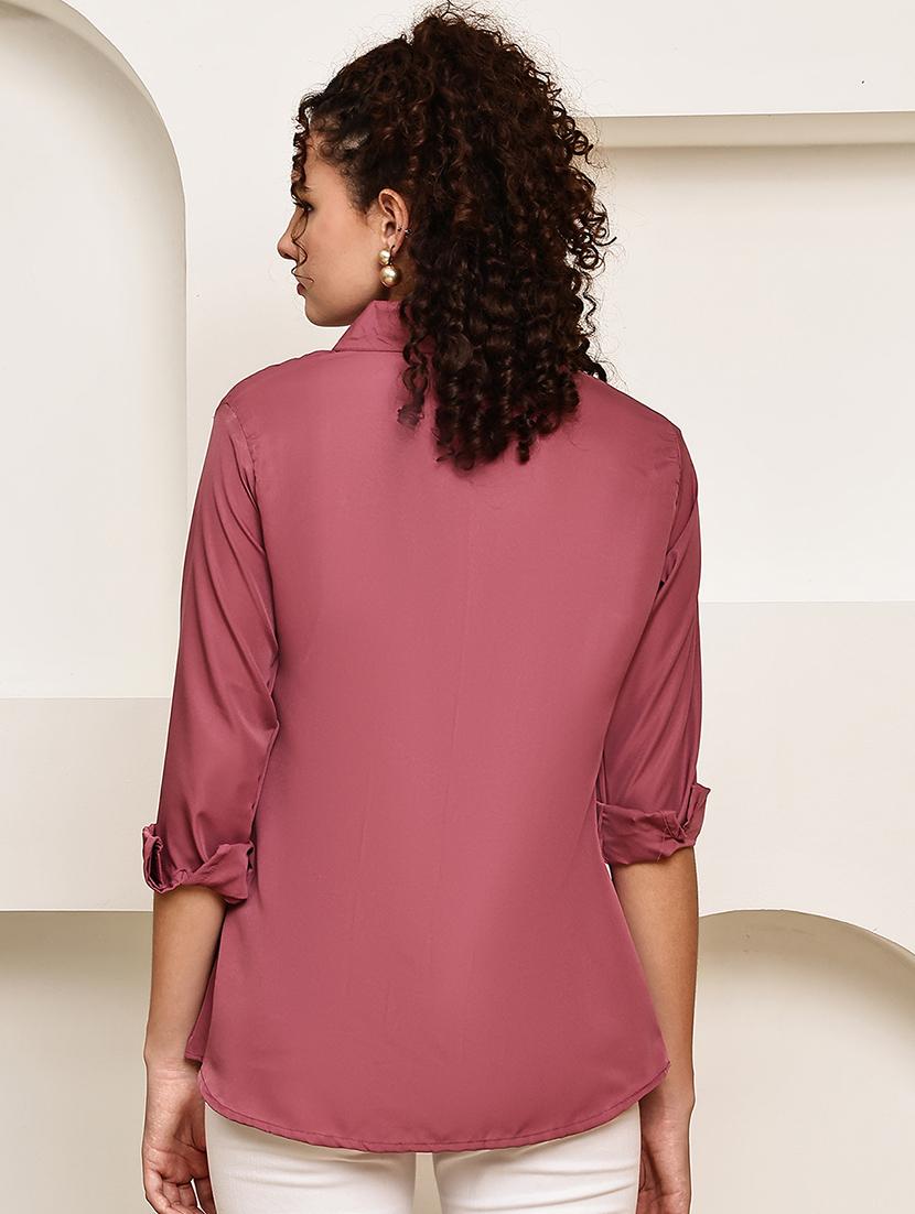 women solid long sleeve regular fit shirt - 22007913 - Standard Image - 4